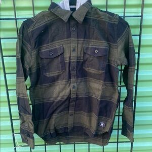 Green and Black Plaid Button-Up Shirt